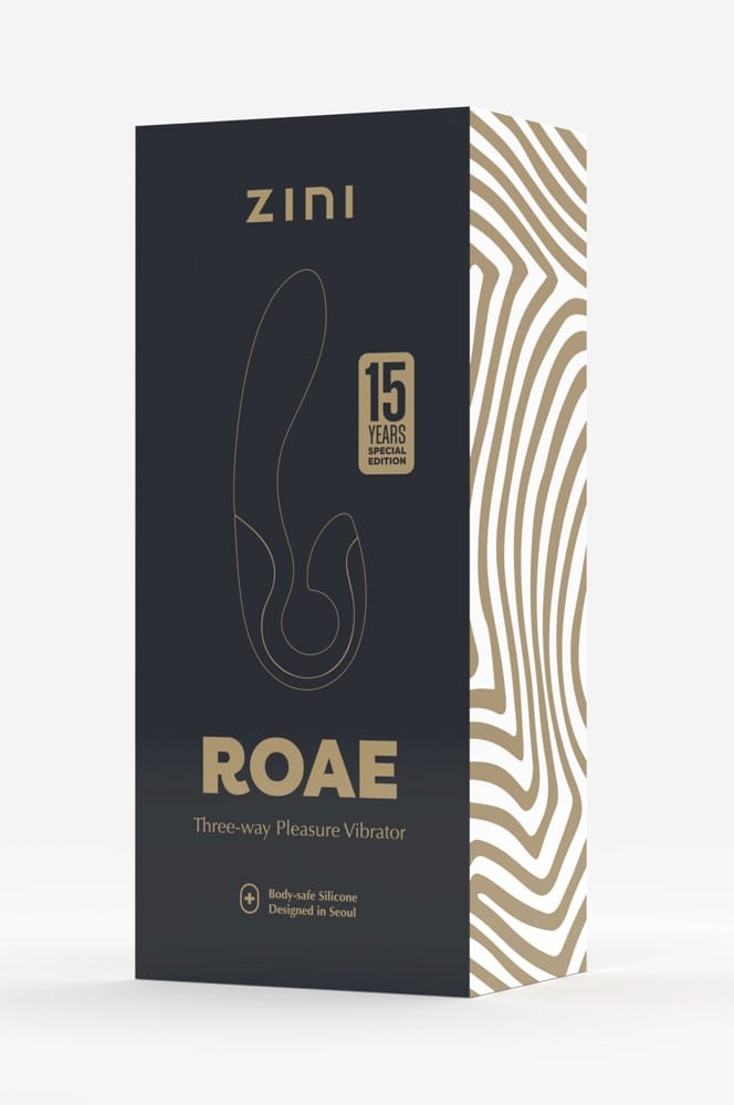 Zini Roae SE Three-way Pleasure Vibrator Black Gold - Nonfiguratív vibrátorok