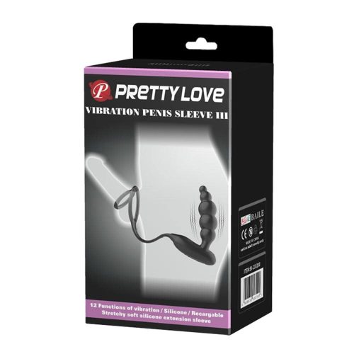 Pretty Love Vibration Penis Sleeve III Black - Péniszgyűrűk - Mandzsetták