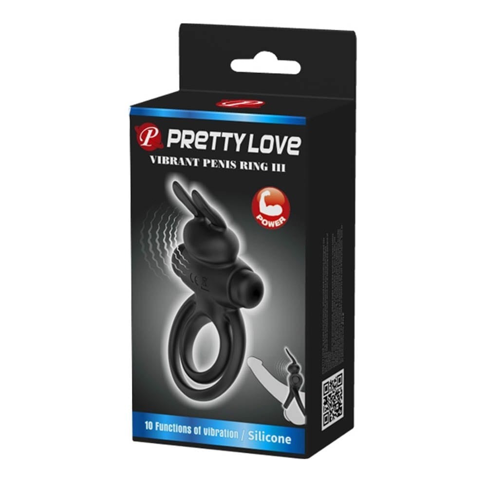 Pretty Love Vibrant Penis Ring 3 Black - Péniszgyűrűk - Mandzsetták