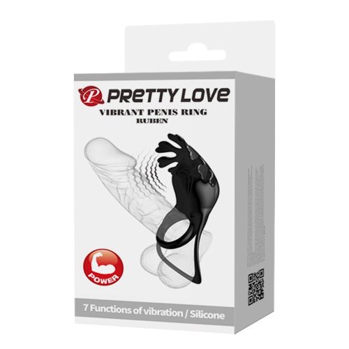 Pretty Love Vibrant Penis Ring Ruben Black - Péniszgyűrűk - Mandzsetták