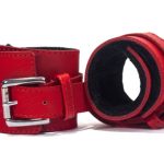 Hand Cuffs Grain Leather Red/Black - Bilincsek - Kötözők