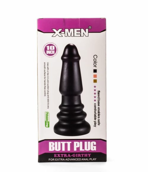 X-Men 10" Extra Girthy Butt Plug Black III - Fenékdugók