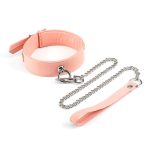 Pink Organosilicon Collar with Leash - Nyakörv és póráz