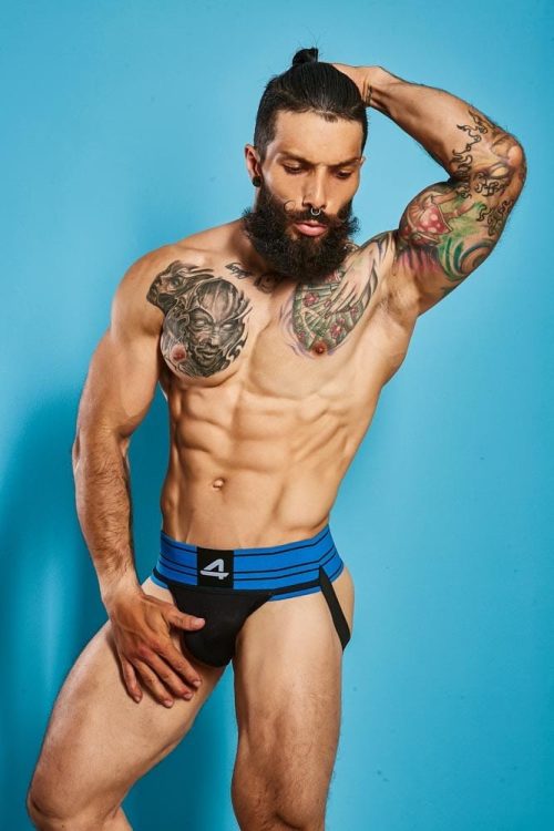 C4M - Rugby Jockstrap-ElectricBlue-M - Férfi ruházat