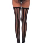 Sheer Stockings with Vertical Stripes - Harisnyák - Harisnyatartók