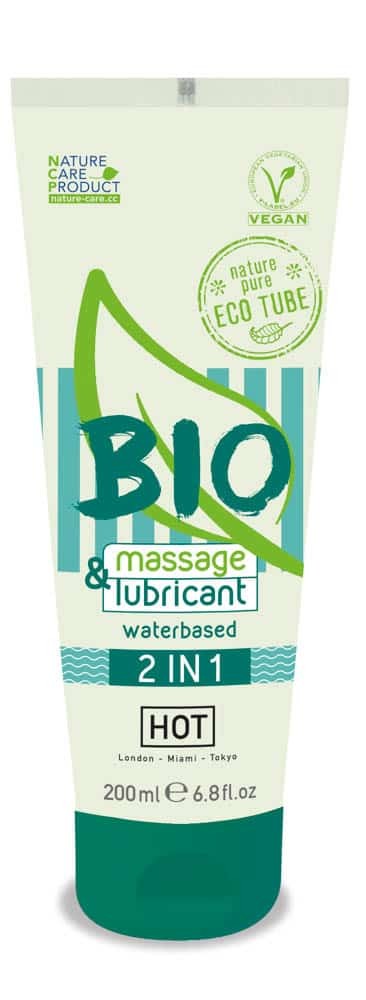 HOT BIO massage & lubricant waterbased 2 in 1 200 ml - Masszázsgyertyák és olajok