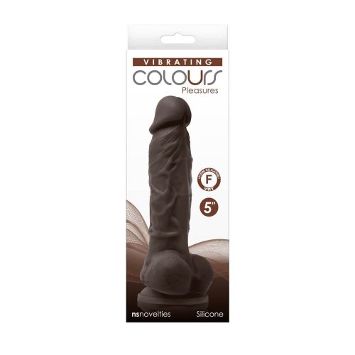 Colours - Pleasures - Vibrating - 5" Dildo - Dark Brown - Realisztikus vibrátorok