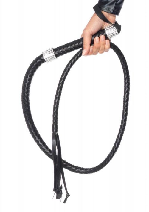 Rhinestone Handle Whip Black - Korbácsok - Pálcák - Paskolók