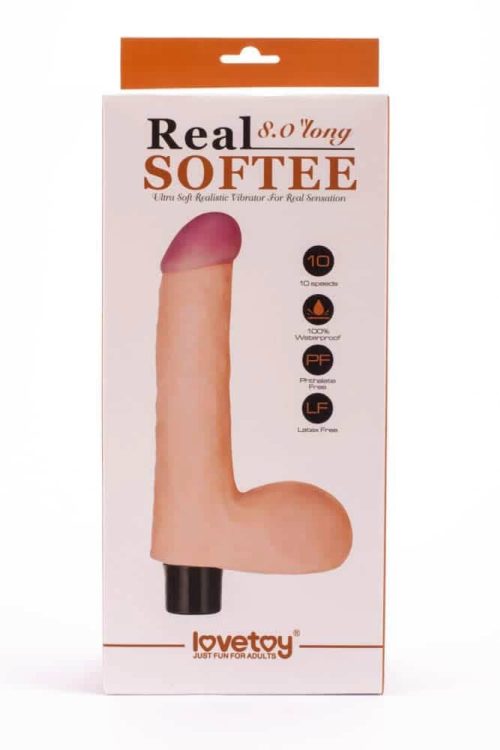 8" Real Softee Vibrating Dildo 4 - Realisztikus vibrátorok