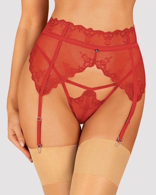 Lonesia garter belt red L/XL - Harisnyák - Harisnyatartók