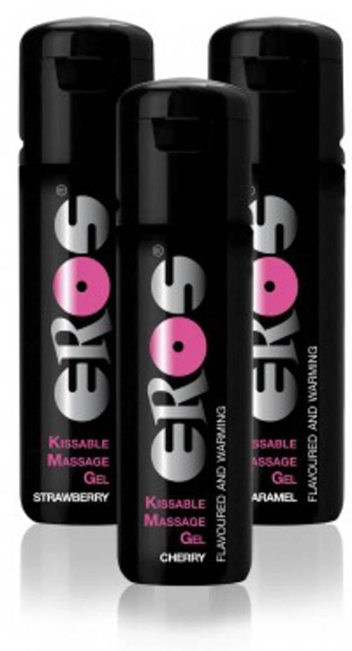 EROS Pleasure - Kissable Massage Gel Warming - STRAWBERRY - 100ml - Masszázsgyertyák és olajok