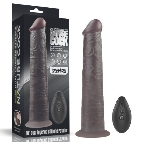 10'' Dual Layered Silicone Rotator Brown - Realisztikus vibrátorok