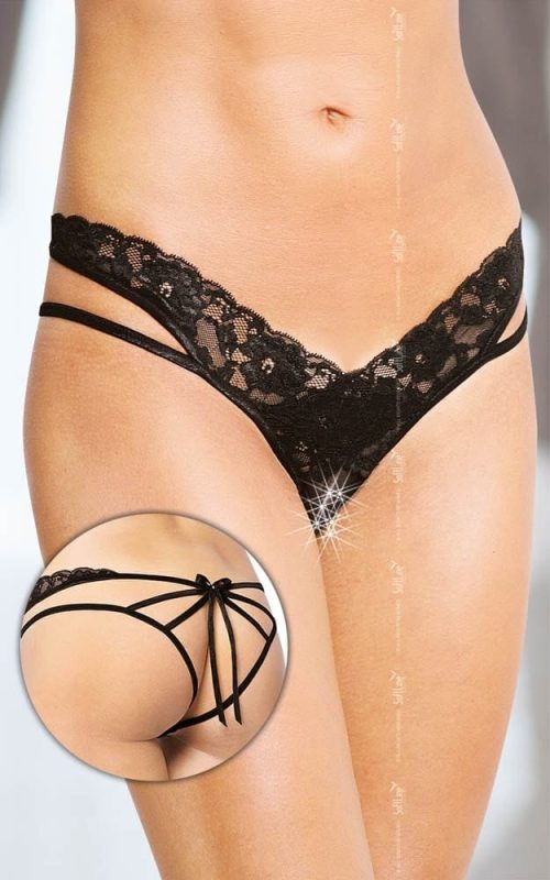 Thongs 2438 - black {} M/L - Női fehérneműk