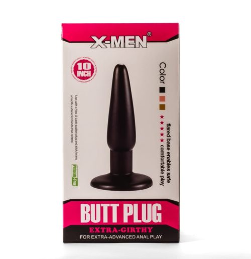 X-Men 10" Extra Girthy Butt Plug Black I - Fenékdugók