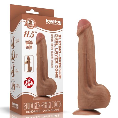 11.5'' King Sized Sliding Skin Dual Layer Dong Brown - Dongok - Dildók