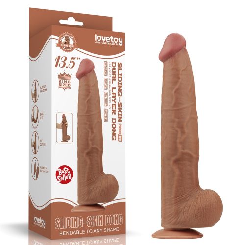 13.5'' King Sized Sliding Skin Dual Layer Dong Brown - Dongok - Dildók