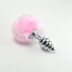 Spiral Pompon Metal Plug Pink - Fenékdugók