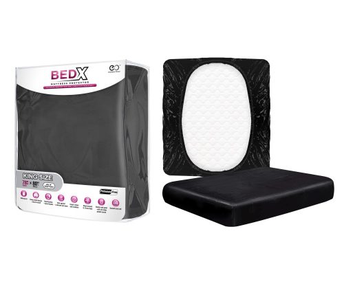 BED X - MATTRESS PROTECTOR - KING SIZE BLACK - PVC ágyneműk