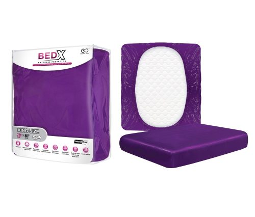 BED X - MATTRESS PROTECTOR - KING SIZE PURPLE - PVC ágyneműk