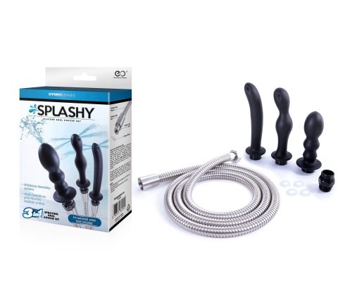 HYDRO SERIES-SPLASHY - 3 BUTT PLUG WITH HOSE KIT - Intimzuhanyok