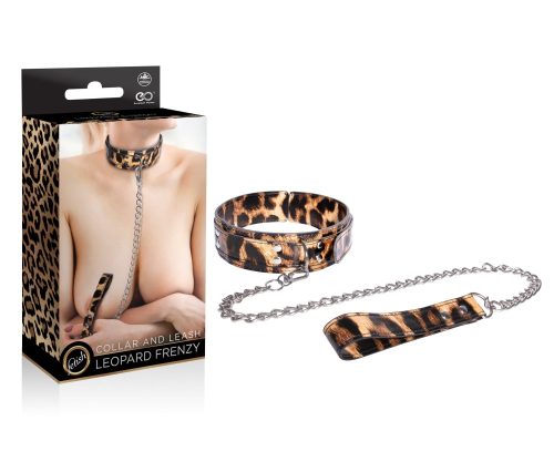 LEOPARD FRENZY COLLAR WITH LEASH - Nyakörv és póráz