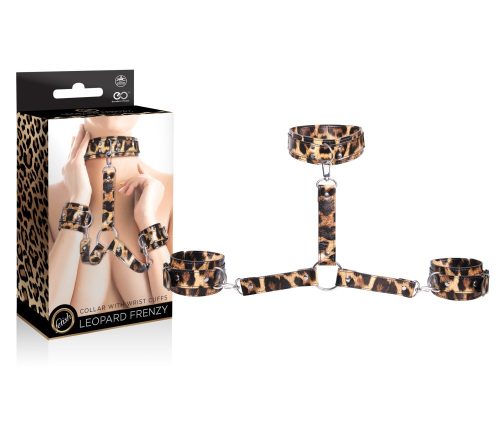 LEOPARD FRENZY COLLAR WITH HAND CUFFS - Szettek (bdsm)