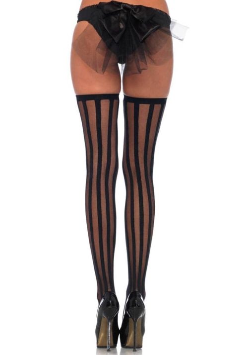 Sheer Stockings with Vertical Stripes - Harisnyák - Harisnyatartók