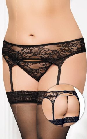 Garterbelt 3316 - Plus Size - black {} XXXL - Harisnyák - Harisnyatartók