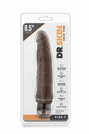 Dr. Skin Cock Vibe 7 Chocolate - Realisztikus vibrátorok