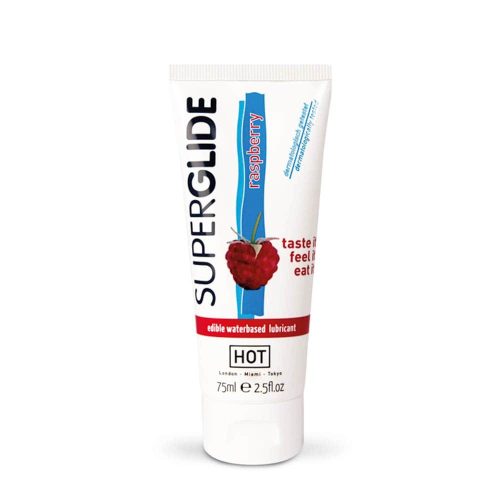 HOT Superglide edible lubricant waterbased - RASPBERRY 75 ml - Vízbázisú síkosítók