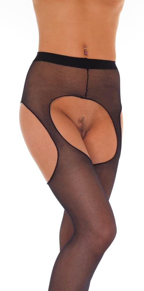 Suspender Tights\ Black\ OS