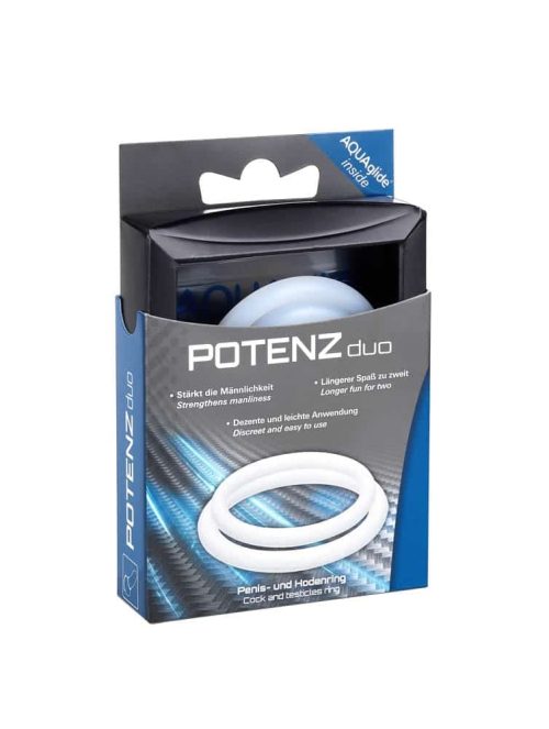 POTENZduo Transparent Size M - Péniszgyűrűk - Mandzsetták