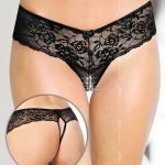 Thongs 2440 - black {} S/M - Női fehérneműk