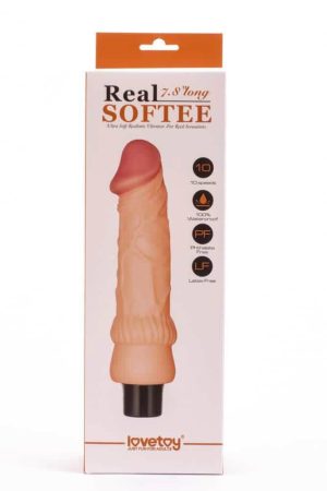 7.8" Real Softee Vibrating Dildo  2 - Realisztikus vibrátorok