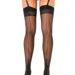 Lycra Cuban Foot Stocking - BLACK/BLACK - O/S - HOSIERY - Harisnyák - Harisnyatartók