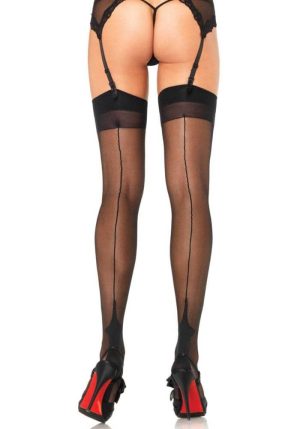 Lycra Cuban Foot Stocking - BLACK/BLACK - O/S - HOSIERY - Harisnyák - Harisnyatartók