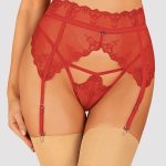 Lonesia garter belt red L/XL - Harisnyák - Harisnyatartók