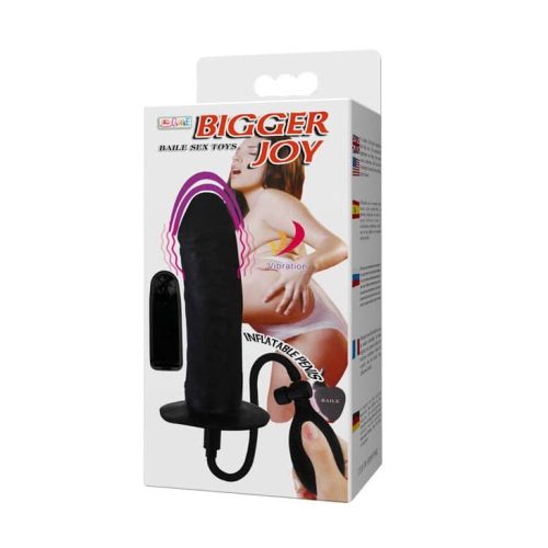 Bigger Joy Inflatable Penis Black 2 - Realisztikus vibrátorok