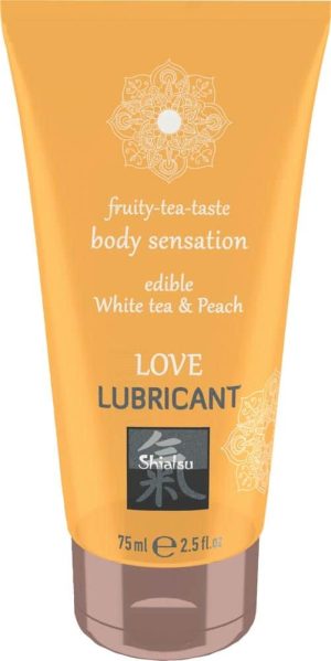 Love Lubricant edible - White Tea & Peach 75ml - Vízbázisú síkosítók