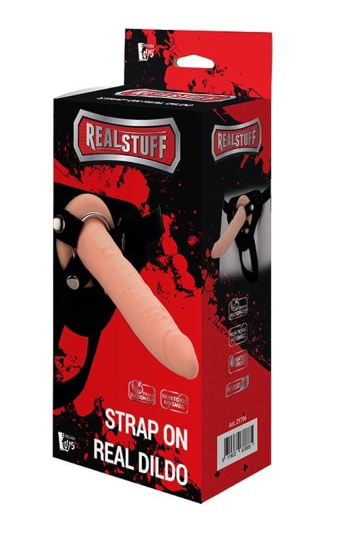 REALSTUFF STRAP ON REAL DILDO FLESH 1 - Felcsatolható eszközök