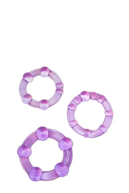 Blush Stay Hard Beaded Cockrings Purple - Image 3