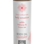 Luxury body oil edible - Hibiskus & Green Tea 75ml - Masszázsgyertyák és olajok