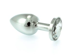 Butt Plug Small Metal With Crystal Clear - Fenékdugók