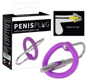 Penis Plug + Silicone Glans Ring - Kiegészítők