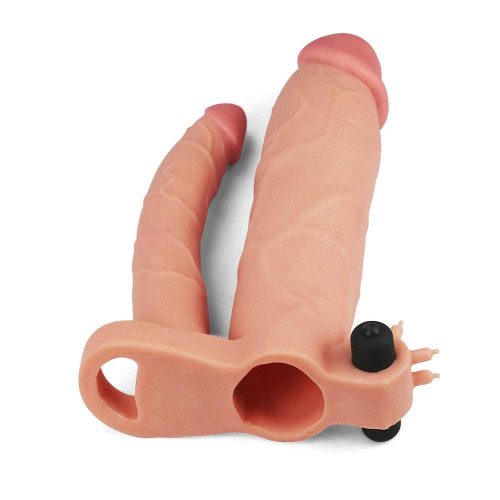 Lovetoy Add 3" Vibrating Double Penis Sleeve - Image 3