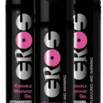 EROS Pleasure - Kissable Massage Gel Warming - CHERRY - 100ml - Masszázsgyertyák és olajok