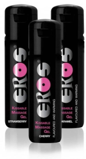 EROS Pleasure - Kissable Massage Gel Warming - CHERRY - 100ml - Masszázsgyertyák és olajok