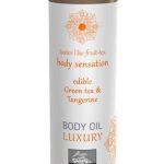 Luxury body oil edible - Green tea & Tangerine 75ml - Masszázsgyertyák és olajok