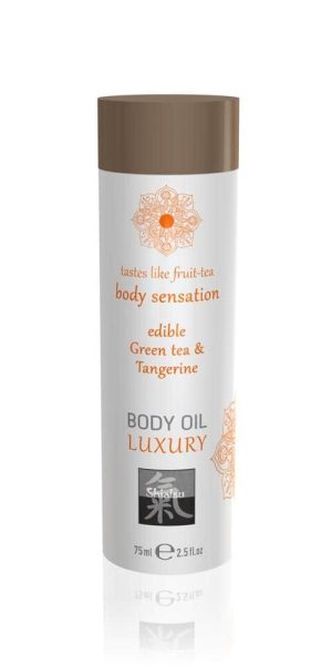 Luxury body oil edible - Green tea & Tangerine 75ml - Masszázsgyertyák és olajok