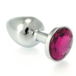 Butt Plug Small Metal With Crystal Red - Fenékdugók